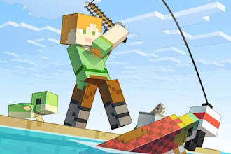 create a minecraft render in the mojang style