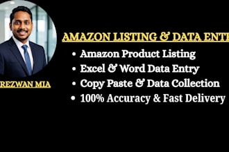 do amazon product listing and excel data entry as your virtual assistant