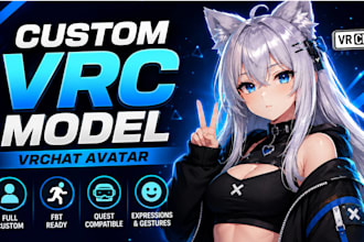 create custom vrc model, vrchat avatar, vrchat character and vrc avatar