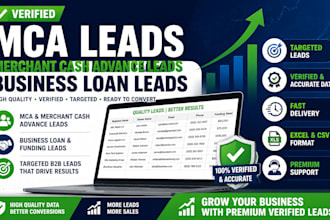 provide verified mca leads, merchant cash advance leads and business loan leads