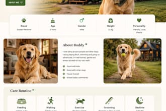 create a personalized dog care training and wellness planner with website