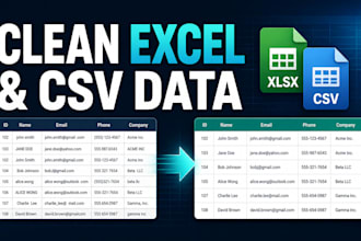 clean, deduplicate and validate your excel or CSV