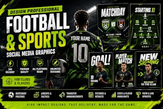 design professional football and sports social media graphics