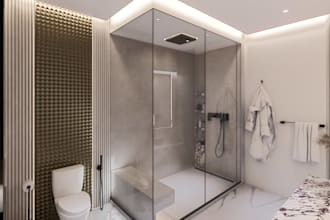 create photorealistic bathroom 3d rendering