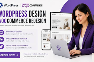 desig, redesign and develop wordpress woocommerce stores