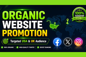 organic website promotion and share link to USA UK targeted audience