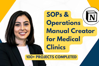 write sops and build operations manuals for medical clinics