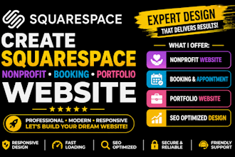 create squarespace nonprofit booking portfolio website blog website SEO design