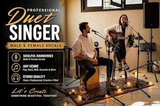 sing your wedding or love song as a heartfelt male female duet