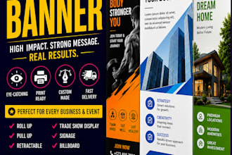 design a professional roll up banner, banner design, trade show design