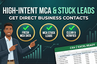 provide fresh mca leads, mca stuck leads, and business loan data