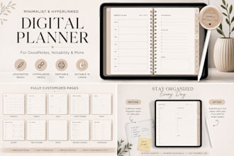 design a minimalist hyperlinked digital planner