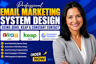 design email marketing systems using zoho, keap and constant contact