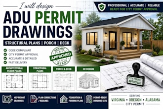 design adu permit drawings structural plans porch deck for virginia oregon al