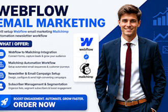 setup webflow email marketing mailchimp automation newsletter workflow