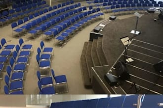 elevate church interior design, prayer hall, auditorium and remodeling