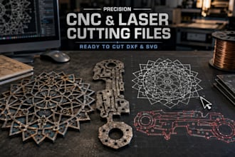 design dxf vector files for cnc laser cutting, plasma, and router