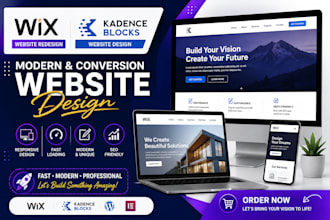 design wordpress website wix website kadence block