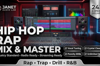 tune, mix and master your rap, hip hop or trap song professional