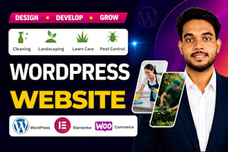 build cleaning, landscaping, lawn care, pest control wordpress website
