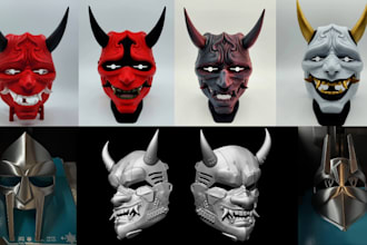 sculpt 3d mask 3d wearable helmet cosplay armor cosplay mask 3d print and paint