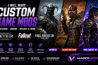 make custom skyrim se mods, weapons, armor, helmet for fallout nv, ffxiv