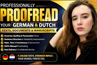 professionally proofread your german texts dutch text documents or manuscript