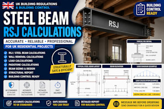 l design steel beam rsj calculations for UK building control
