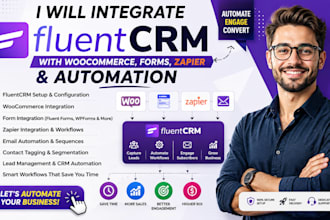 integrate fluentcrm with woocommerce forms zapier and automation