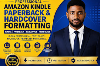 amazon kindle formatting, paperback formatting, and hardcover formatting