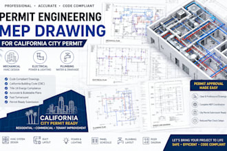 permit engineering mep drawing for california city permit