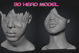 sculpt realistic artistic surreal 3d head models and characters model or print