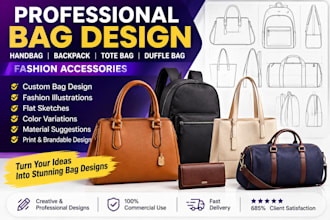 design handbag, tote bag, duffle bag and fashion accessories for manufacturing