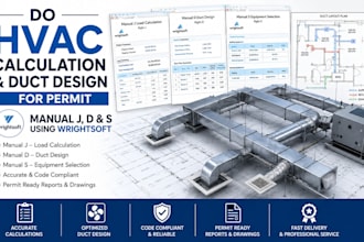 do hvac calculation and duct design for permit manual jds using wrightsoft righ