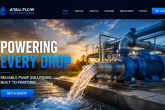 design wix well drilling website water pump contractor drilling filtration site