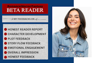 beta read your fantasy, romance, historical, dark and thriller