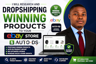 research and dropshipping winning products to your ebay store and auto ds