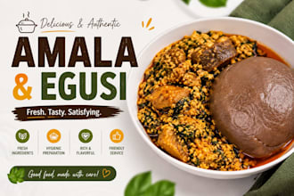 prepare delicious amala and egusi made with fresh ingredients
