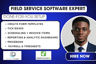 setup servicem8 forms, servicetitan, invoice, quotes price book, servicem8 api