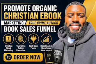 promote organic christian ebook marketing true crime author book sales funnel
