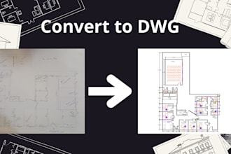 convert your sketches, PDF, jpg to autocad 2d
