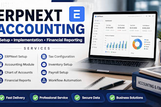 setup erpnext accounting implantation financial reporting, chart of accounting