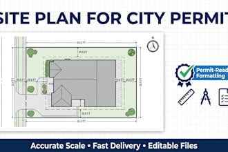 draft a site plan or plot plan for city permit submission