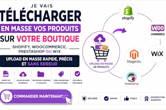 do bulk product upload to shopify, woocommerce, prestashop, wix or ebay
