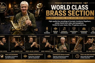 record trumpet, trombone, flugelhorn, cornet,french horn, tuba and sousaphone