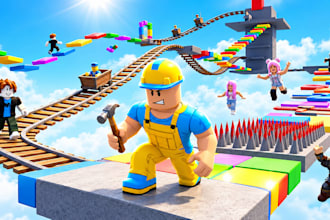 develop custom roblox game, custom map, modern game UI, obby, tycoon, simulator