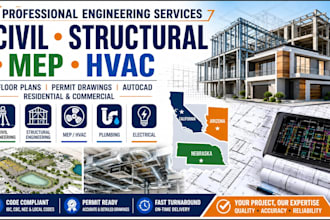 civil, structural engineering mep hvac floor plan in california nebraska arizona