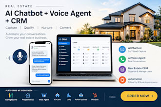 build real estate ai chatbot, ai voice agent and CRM for lead generation