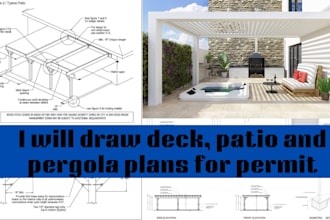 draw deck, patio and pergola plans for permit