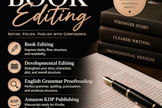do book editing, development editing, and english grammar proofreading